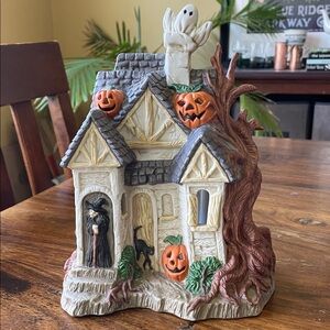 PRETTIQUE Vintage Halloween Village Haunted House Ceramic Hand-painted 90s